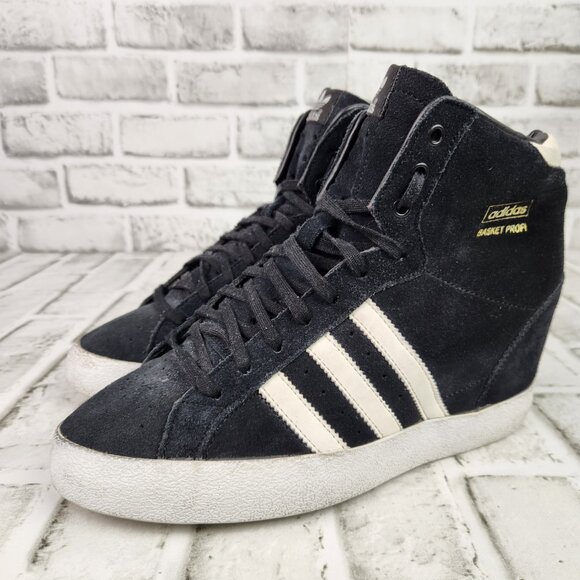 Adidas Basket Profi Hi Women's Sz 9 Black Hidden Wedge Heel Sneaker Shoe G95650 - Picture 3 of 10